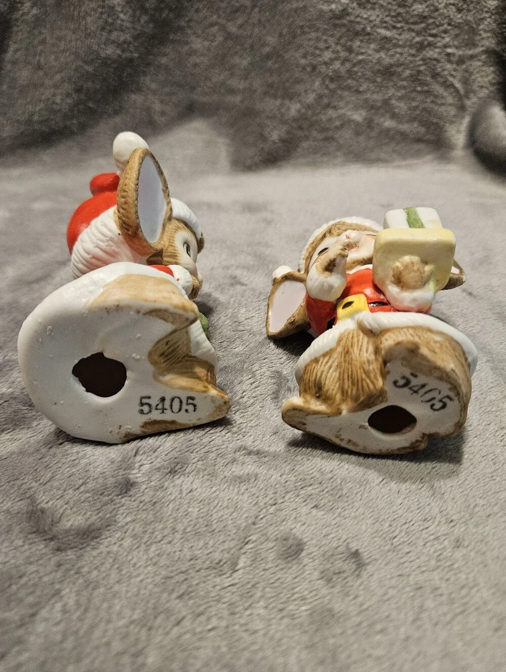 Vintage Homco Porcelain Santa Mouse Figurine #5405